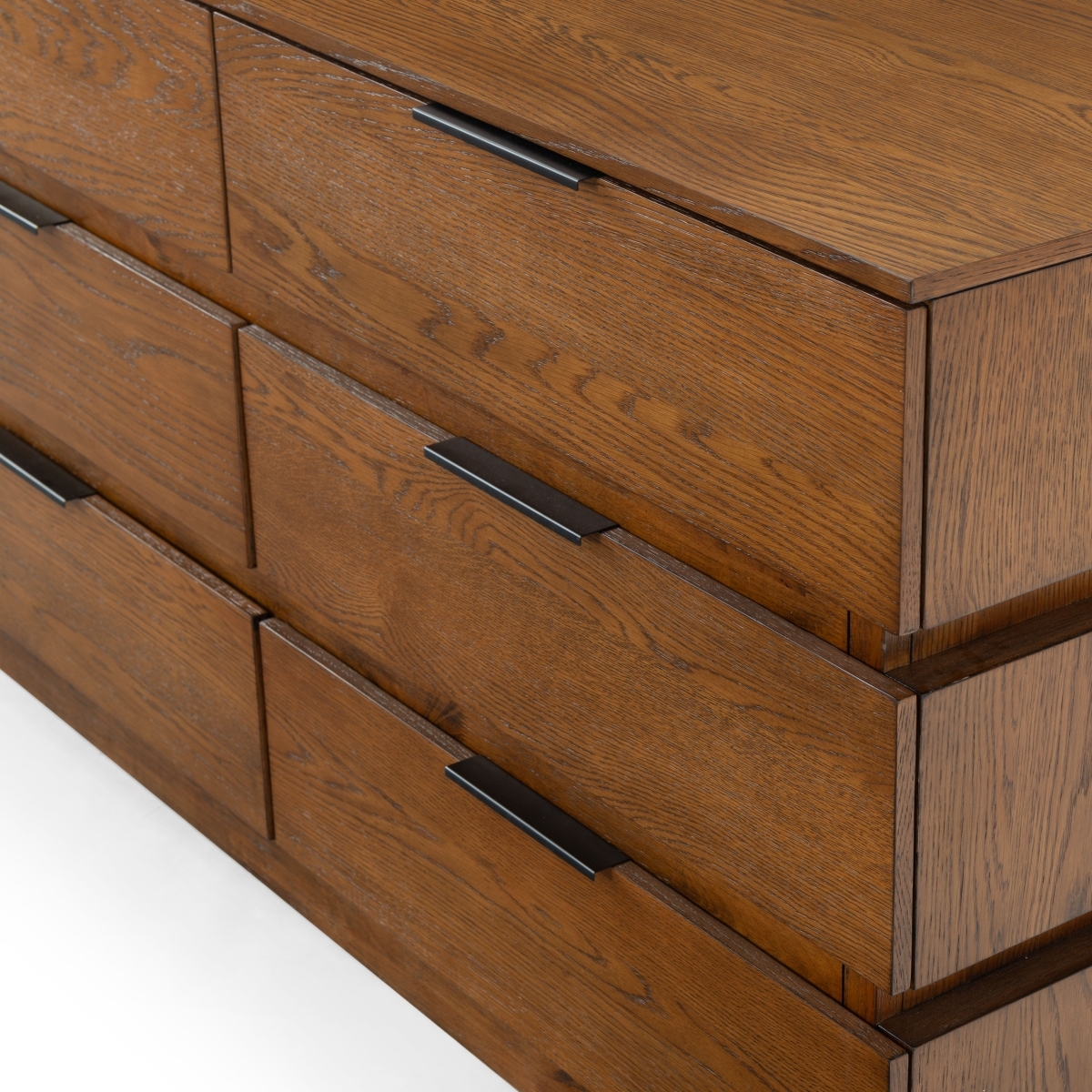 Titus 6 Drawer Stacked Dresser - Medium Oak - Image 3