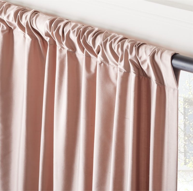 Seda Smoked Mauve Dupioni Silk Window Curtain Panel 48"x120'' - Image 2
