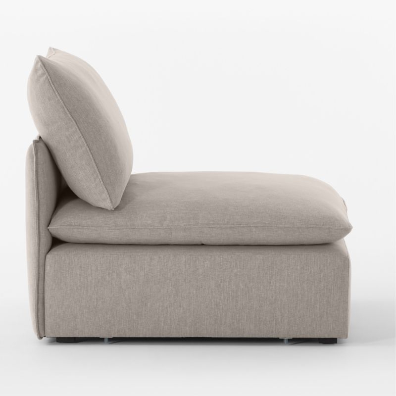 Lumis Grey Performance Fabric Deep Depth Armless Chair - Image 3