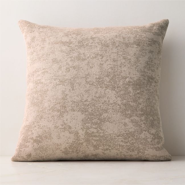 Tavi Light Mauve Embroidered Linen Throw Pillow Cover 23"x23" - Image 0
