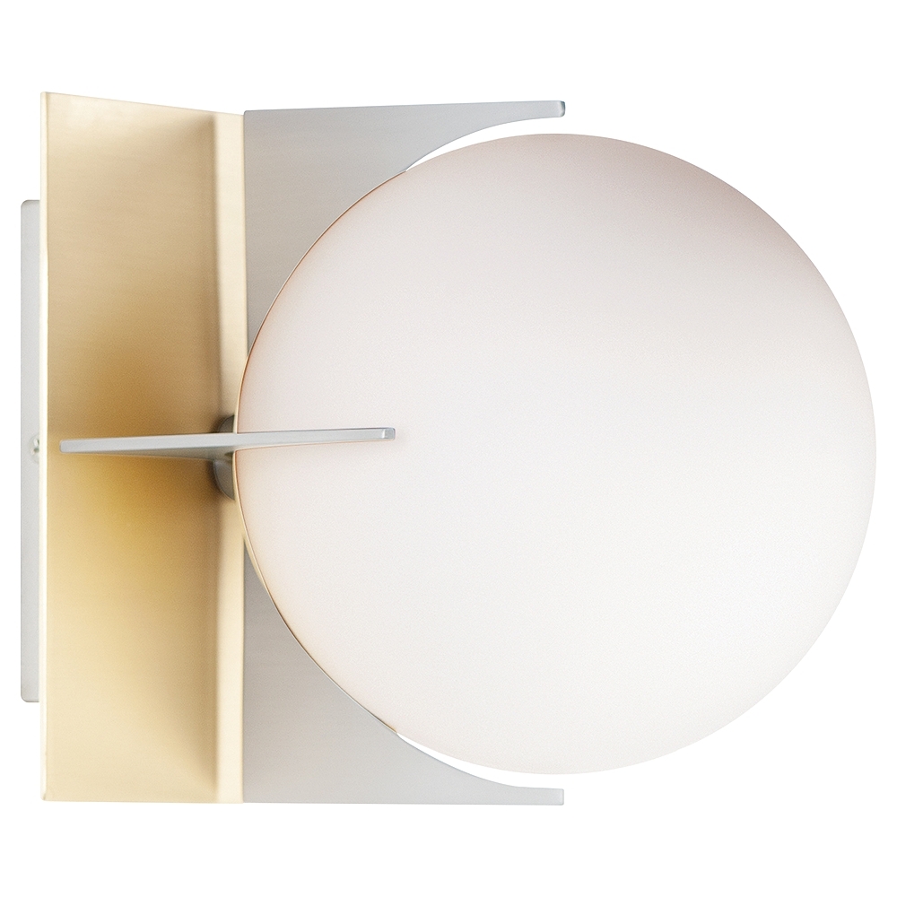 Finn 6 1/2"H Satin Brass and Brushed Platinum Wall Sconce - Style # 80Y96 - Image 0