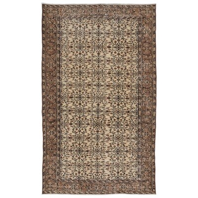 One-of-a-Kind Hand-Knotted 1960s Brown/Beige 5'4" x 8'2" Area Rug - Image 0