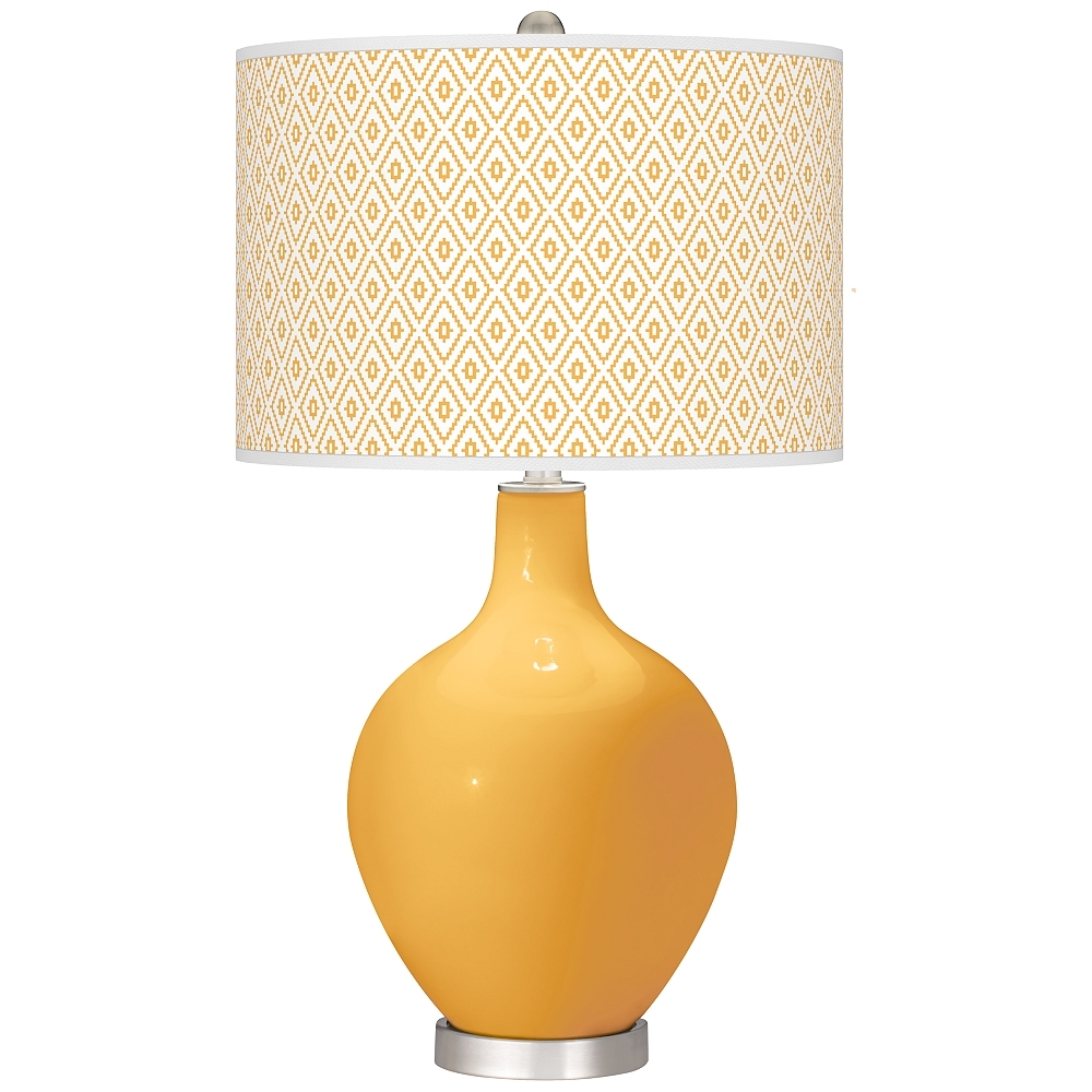 Color Plus Ovo 28 1/2" Diamonds Shade Marigold Yellow Table Lamp - Image 0