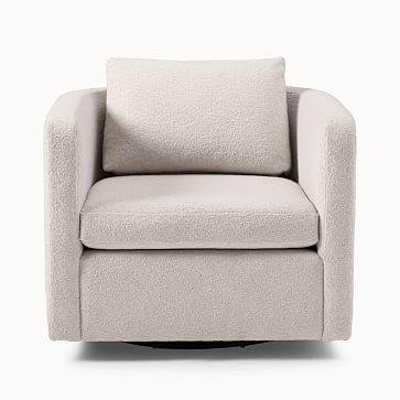 Bacall Swivel Chair, Poly, Frost Gray, Basket Slub, Concealed Supports - Image 2