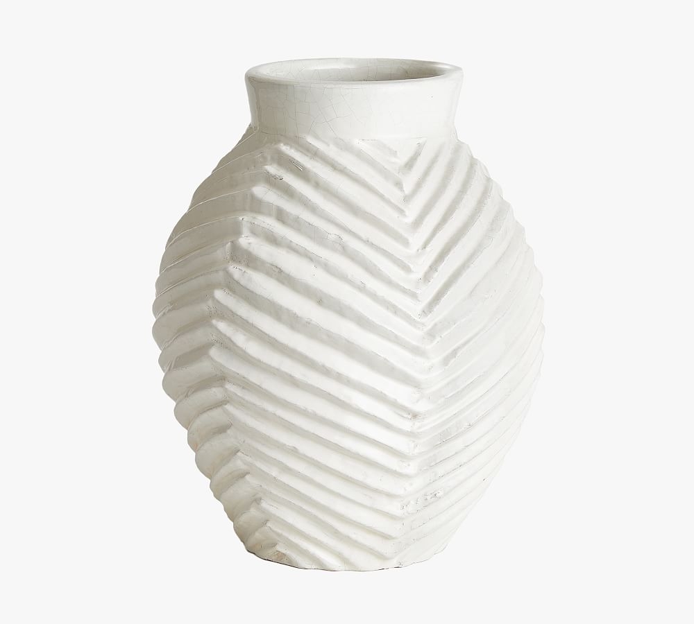 Molise Ceramic Vase, White - Small - Image 0