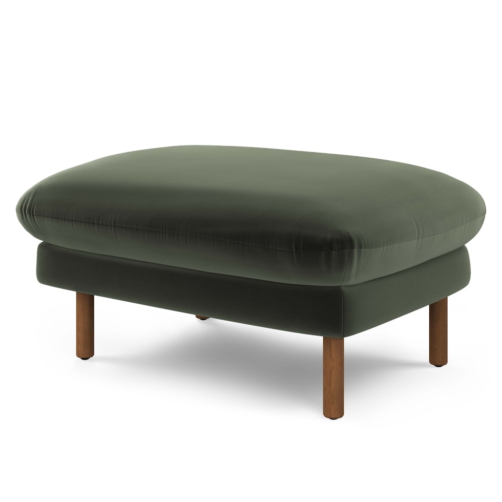 Sanders 35.5" Velvet Ottoman - Plush Pacific Green - Image 0