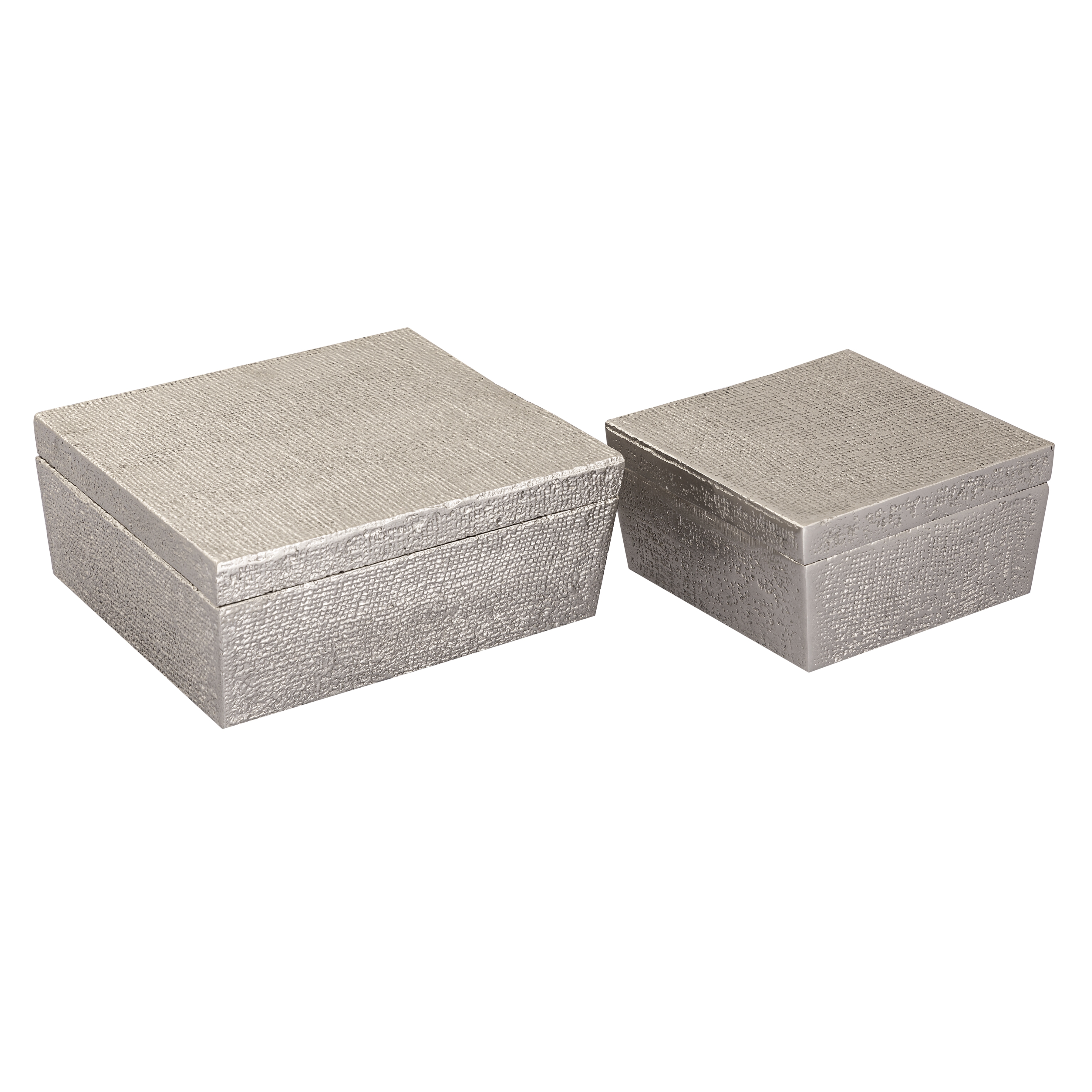 Square Linen Texture Box - Small Nickel - Image 2