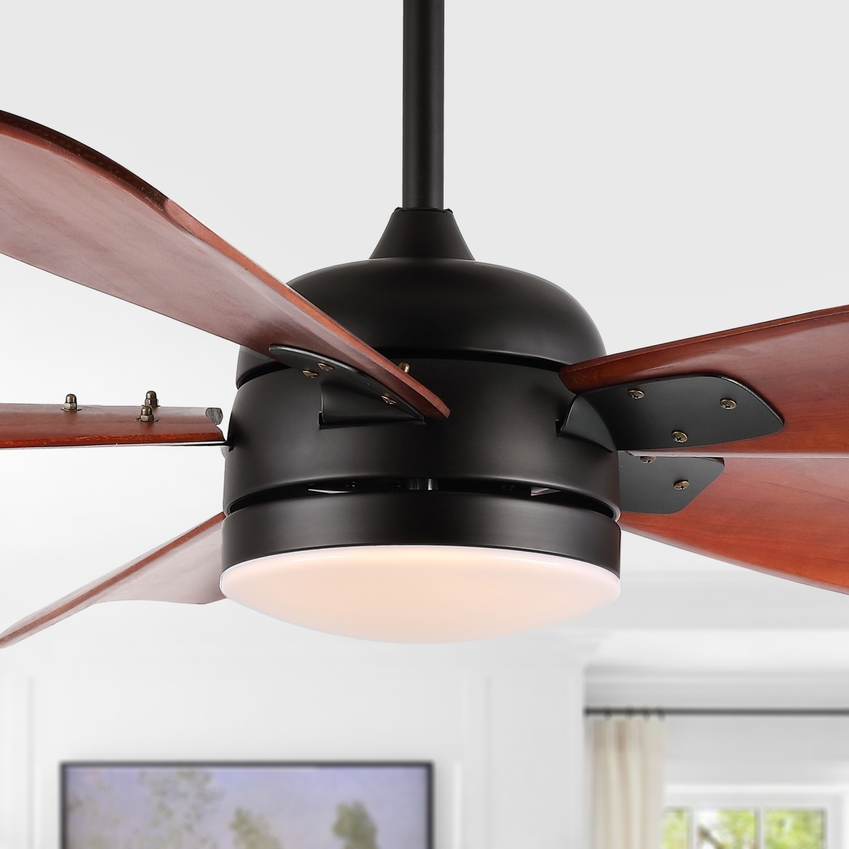 Durden Led Lt 57" Ceiling Fan - Black - Safavieh - Image 9