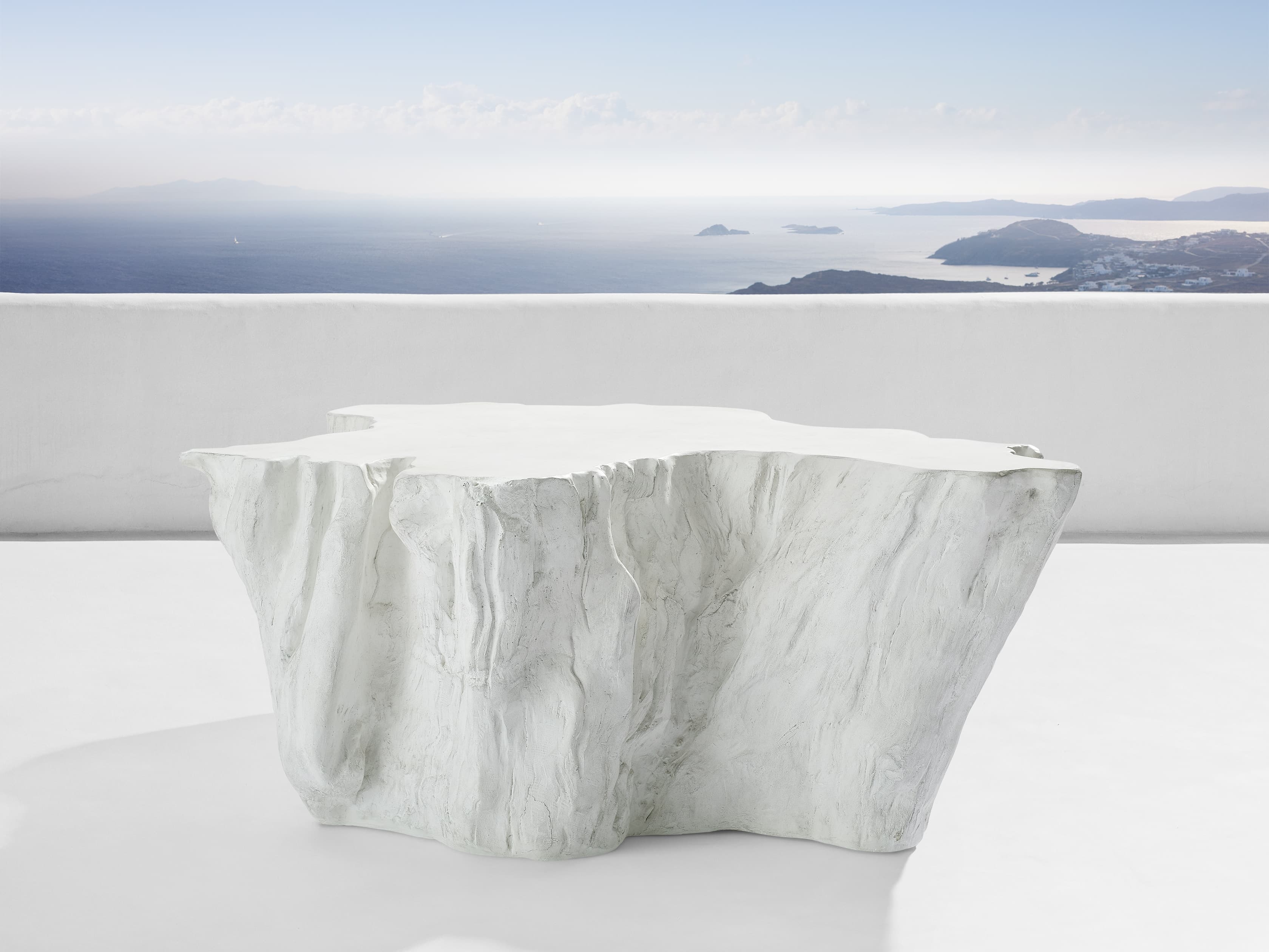 Root Outdoor Bleached Coffee Table in Stone White - Image 0