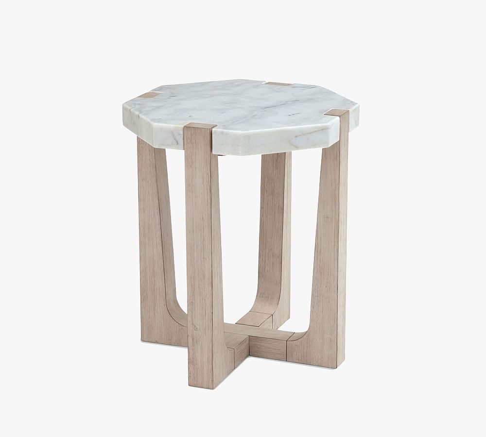 Jack 18" Marble Accent Table, Sunbleached - Image 0