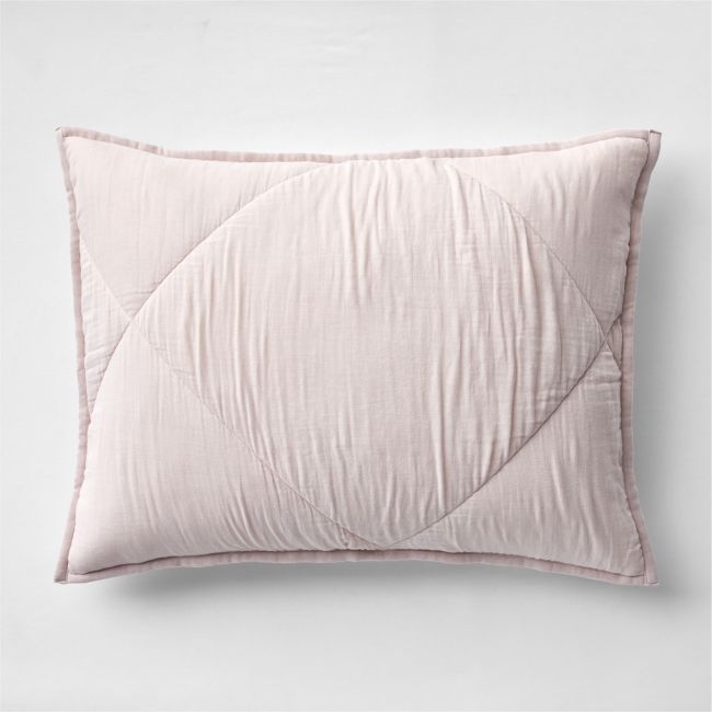 Supersoft Lilac Rose Quilted Cotton Gauze Kids Pillow Sham - Image 0