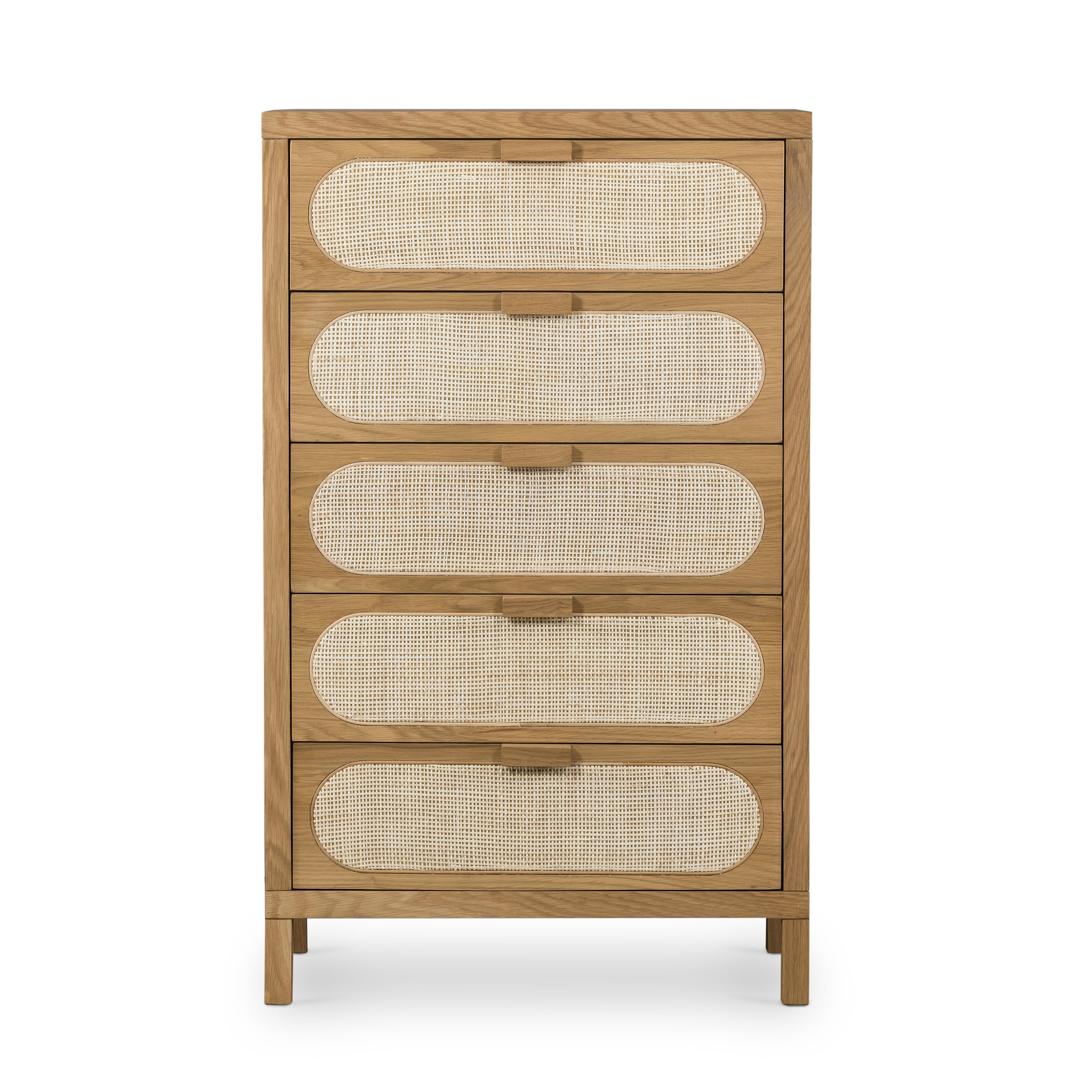 Allegra 5 Drawer Dresser-Natural Cane - Image 3