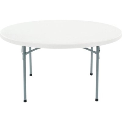 60" Round Plastic Folding Table, White - Image 0