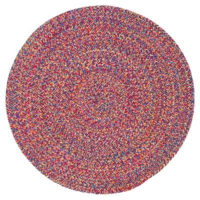 Aluin Chevron Handmade Flatweave Cotton Red/Yellow/Violet Area Rug - Image 0