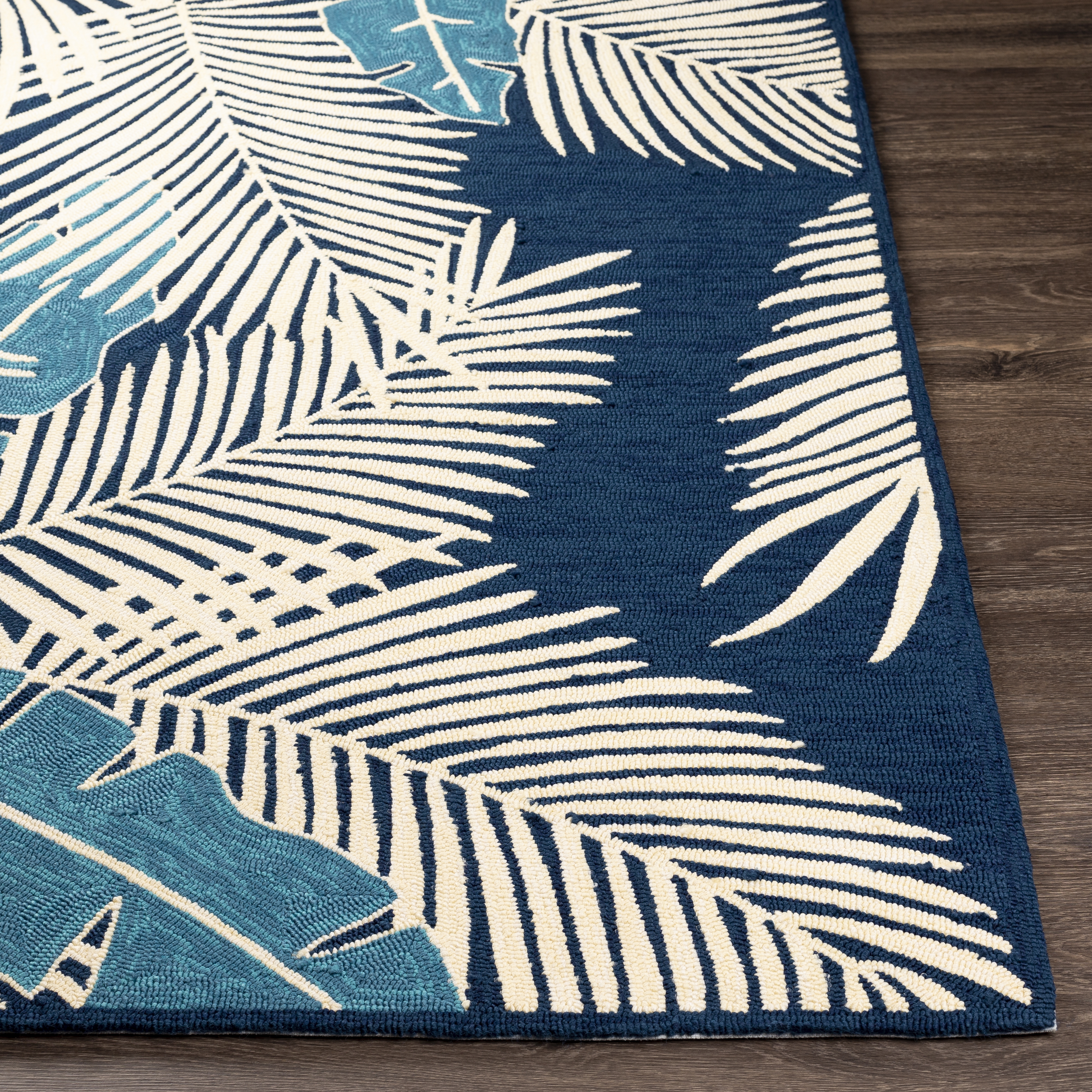 Rain Blue Outdoor 2' x 3' Handmade Rug - Image 2