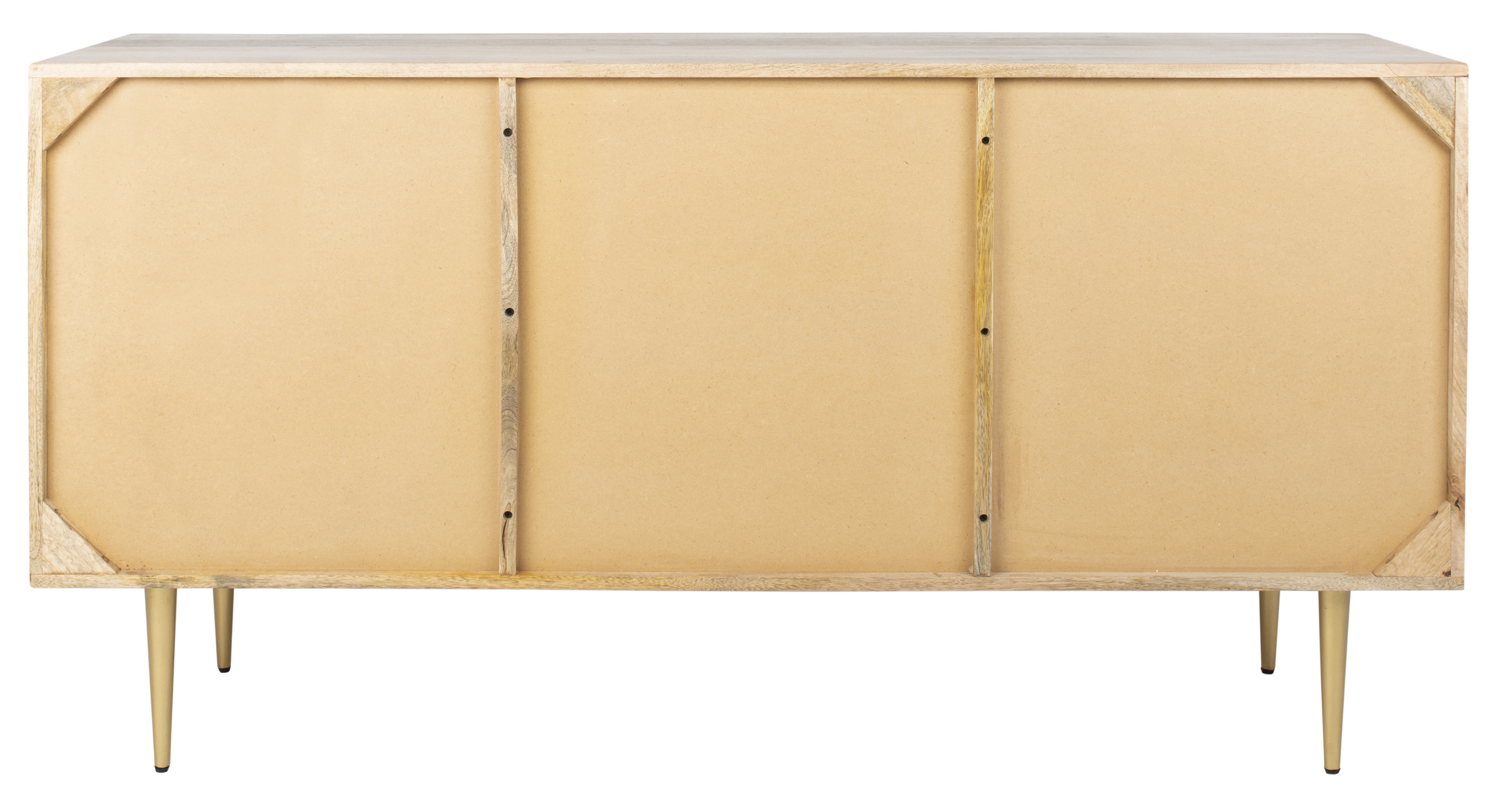 Titan Inlayed Cement Sideboard - Natural Mango/Brass/Cement - Safavieh - Image 4