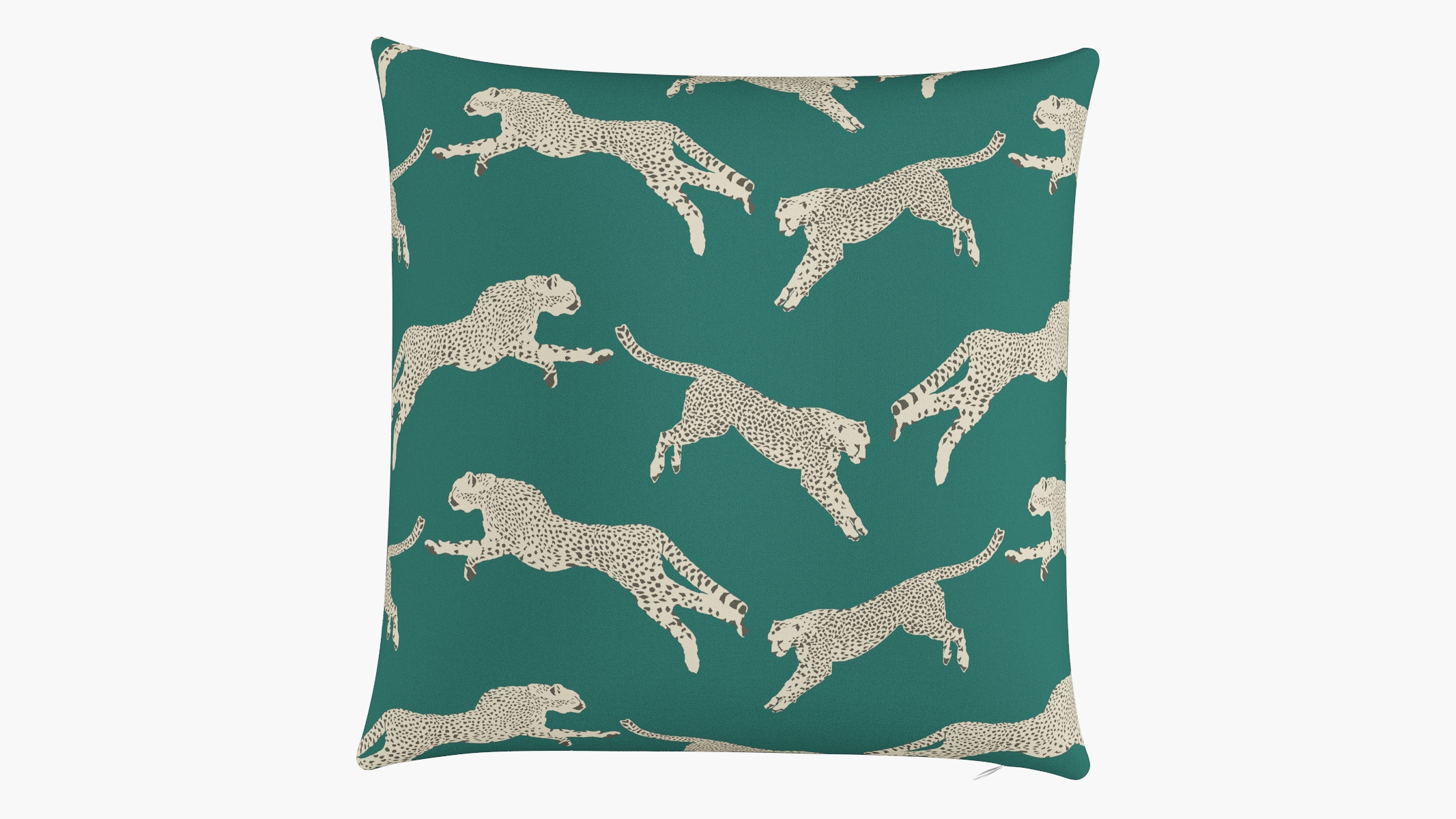 Outdoor 22" Throw Pillow, Polo Green Cheetah, 22" x 22" - Image 0