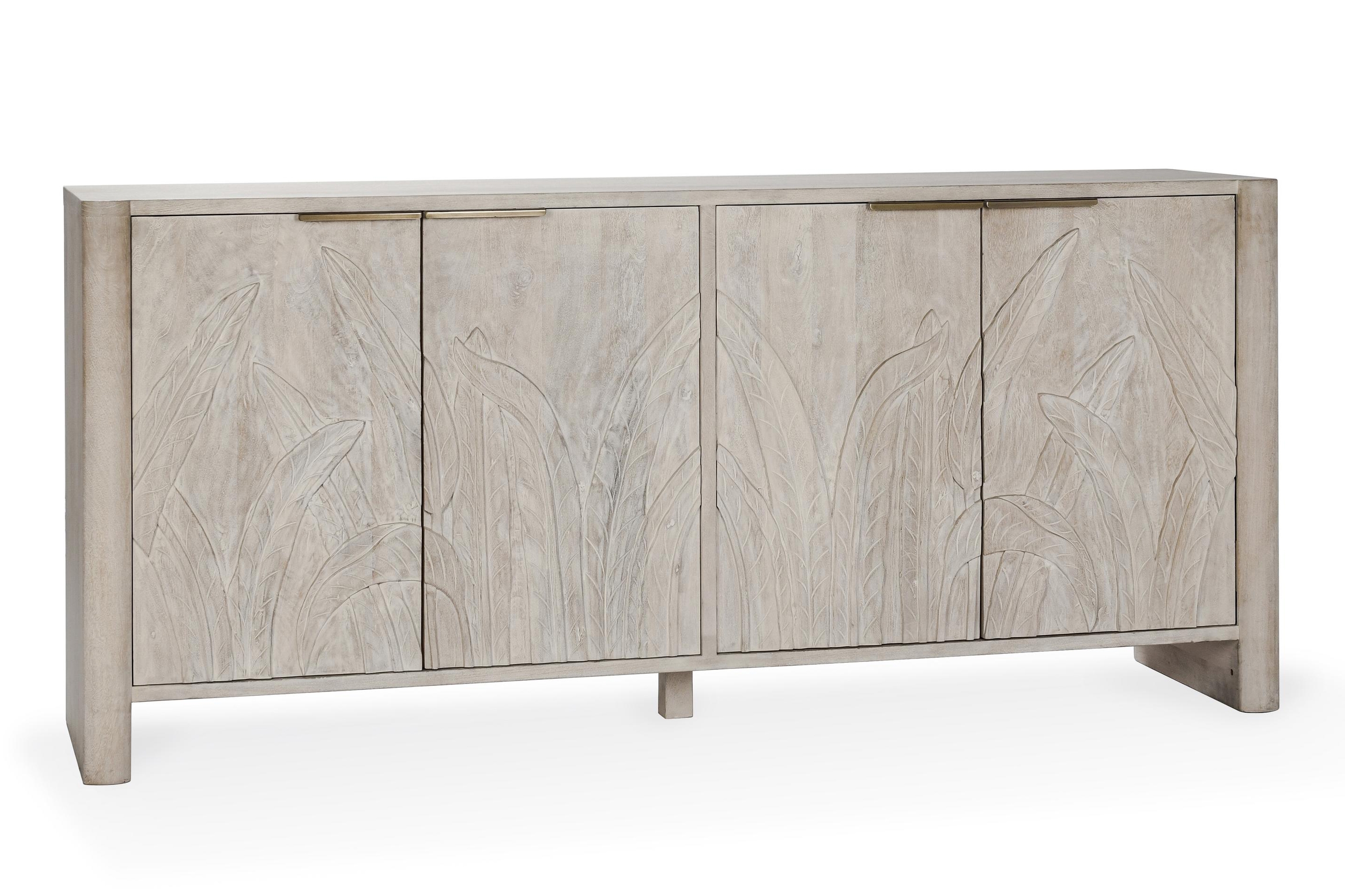 Ledro Wood 4Dr Buffet White Wash - Image 0