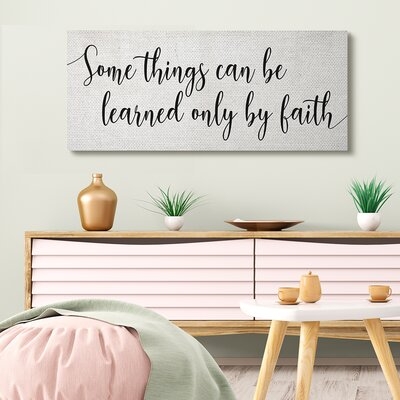 Learned Only By Faith Phrase Bold Cursive Typography - Image 0