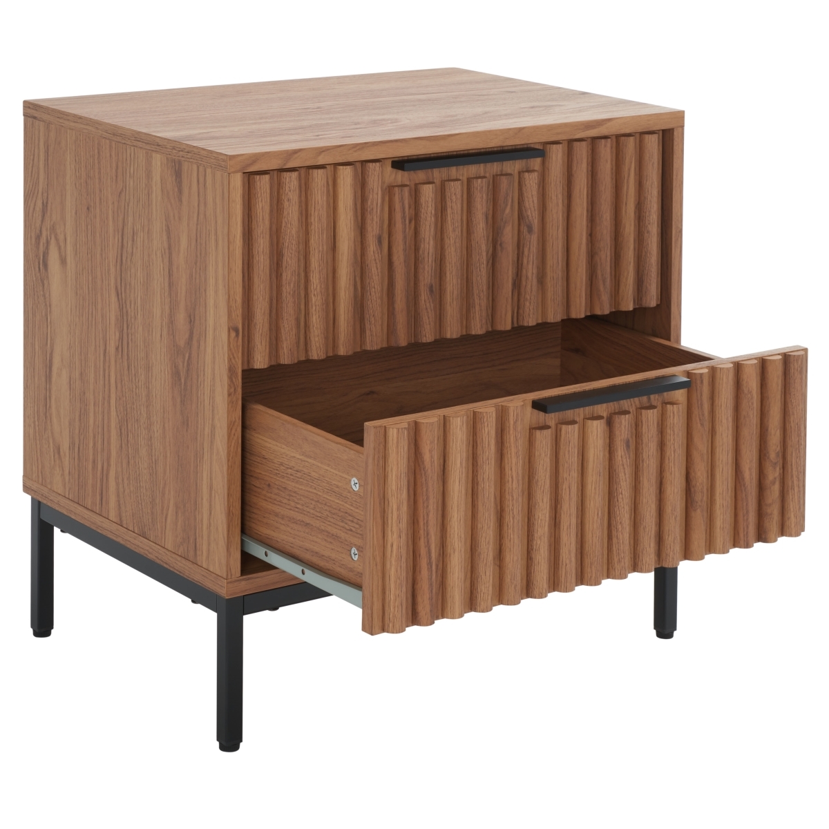 Lylia 2 Drawer Nightstand - Oak / Black - Safavieh - Image 7