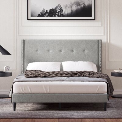 Groton Tufted Upholstered Low Profile Platform Bed - Image 0