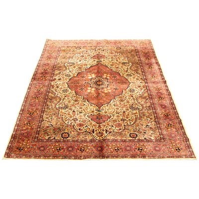 One-of-a-Kind Folline Hand-Knotted 1990s 6'9" x 10'2" Area Rug in Dark Pink/Ivory - Image 0