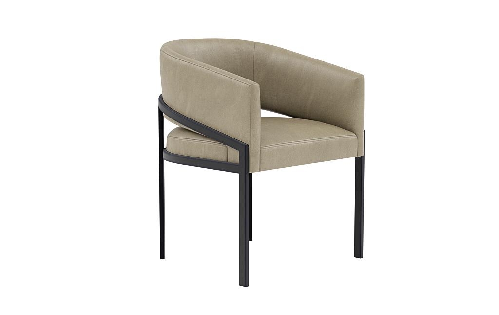 Mina Leather Metal Framed Upholstered Chair - Image 1