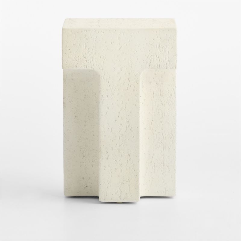 Tito Textured Faux Travertine 14" Side Table - Image 4