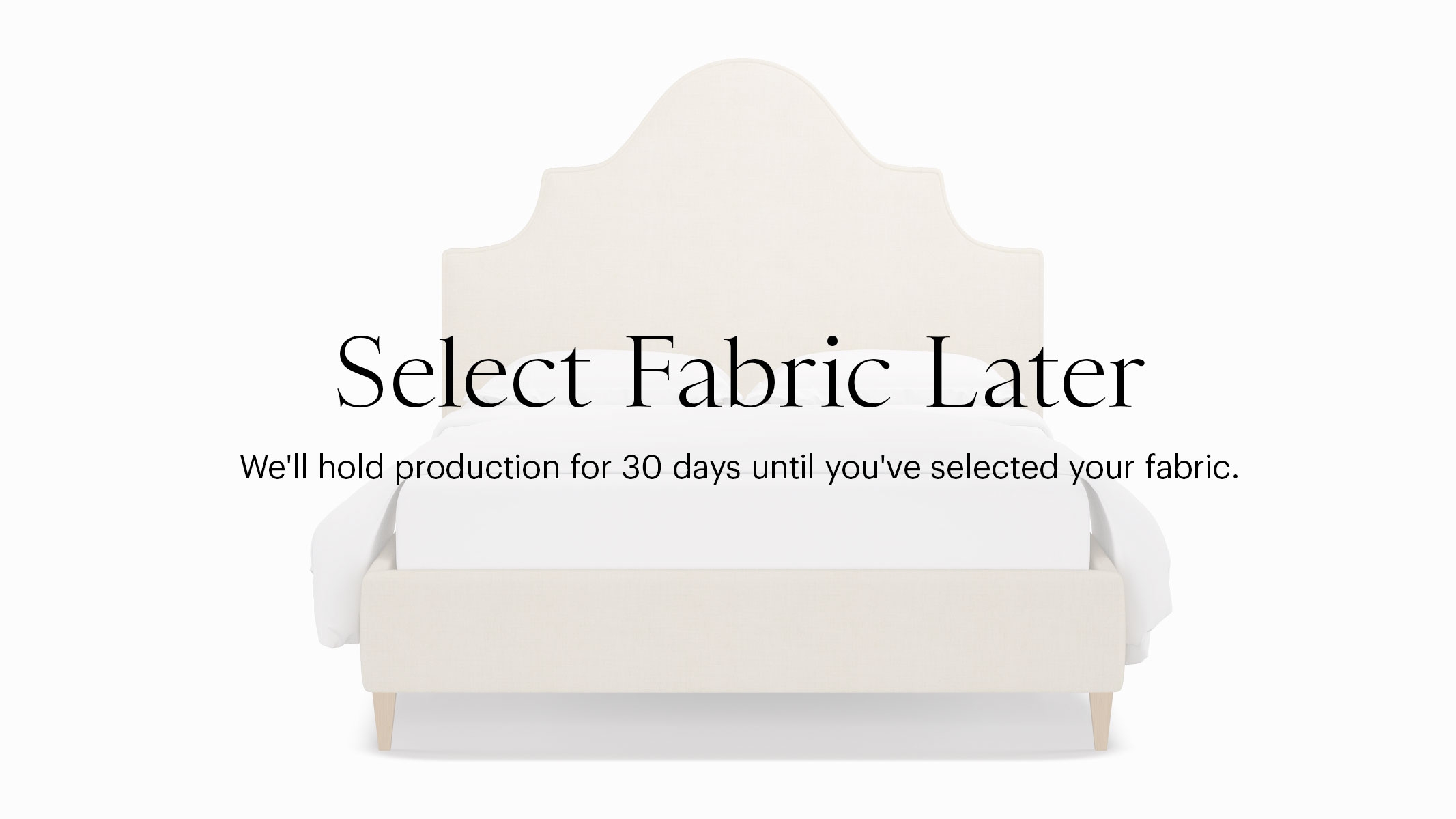 Statement Bed, Buy Now, Decide Later, Natural Square Tapered Leg, King - Image 0