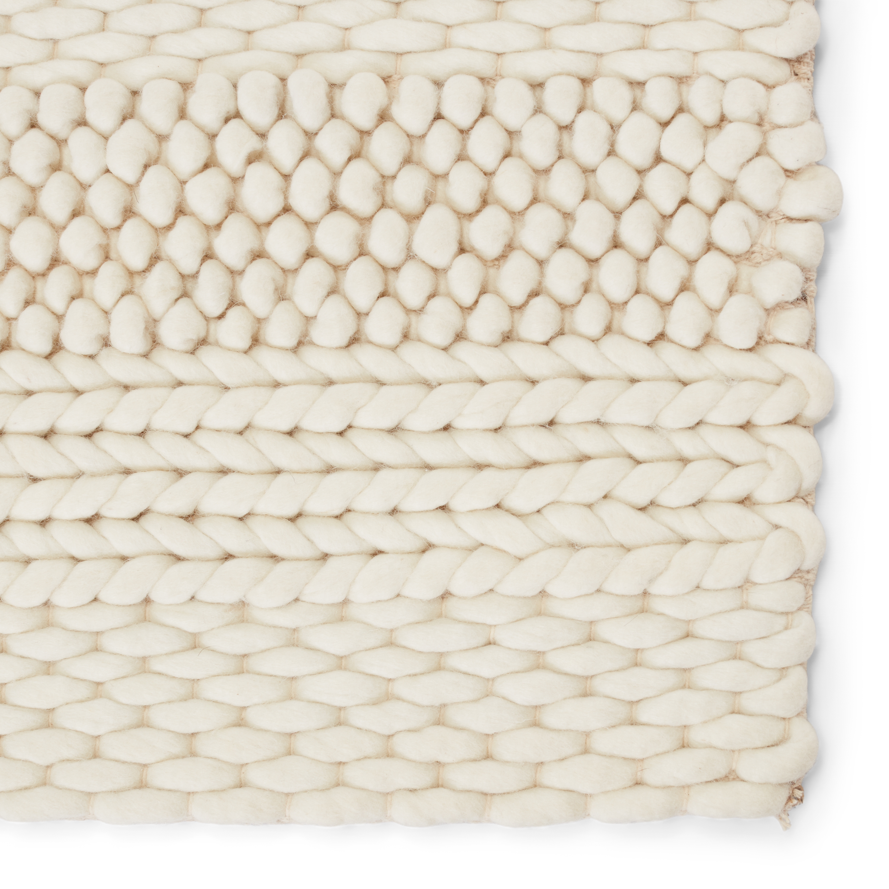Lagom Handmade Solid Ivory Area Rug (5'X8') - Image 3