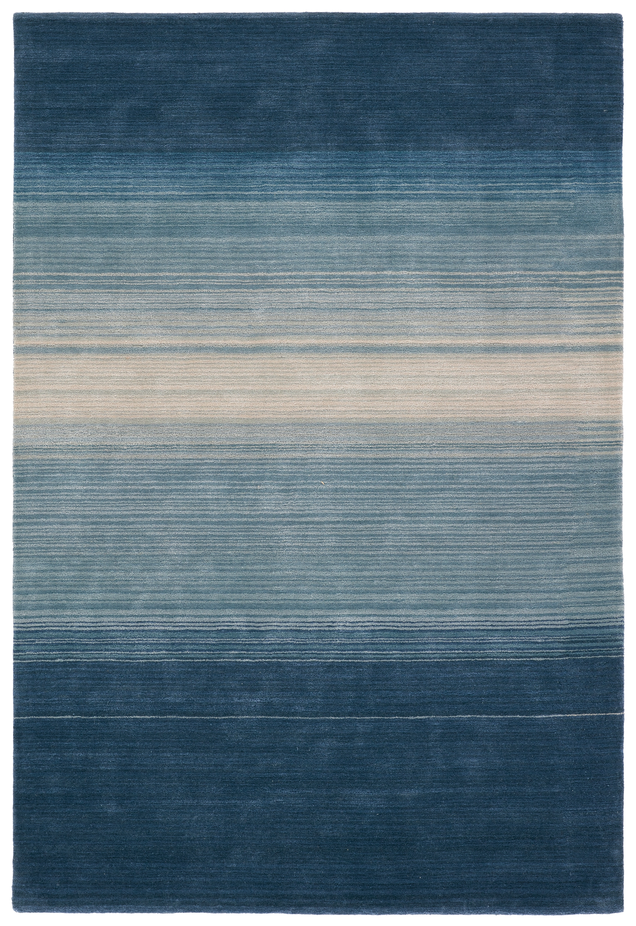 Prelude CMN02 Handmade Ombre Blue and Cream Area Rug (5'x8') - Image 0