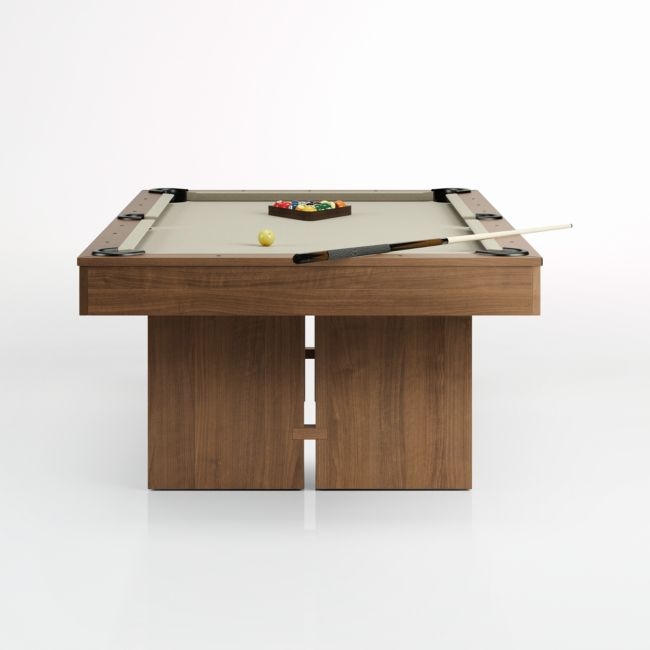 Walnut Pool Table with Wall Rack and Accessories - Image 0