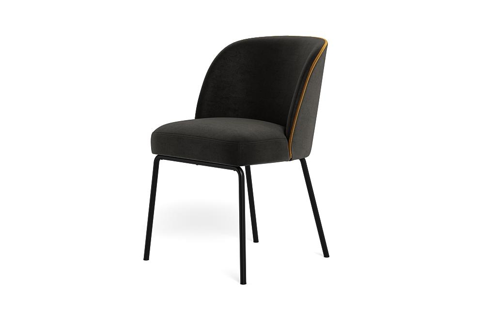 Graham Metal Framed Upholstered Chair with Contrast Piping - Image 2