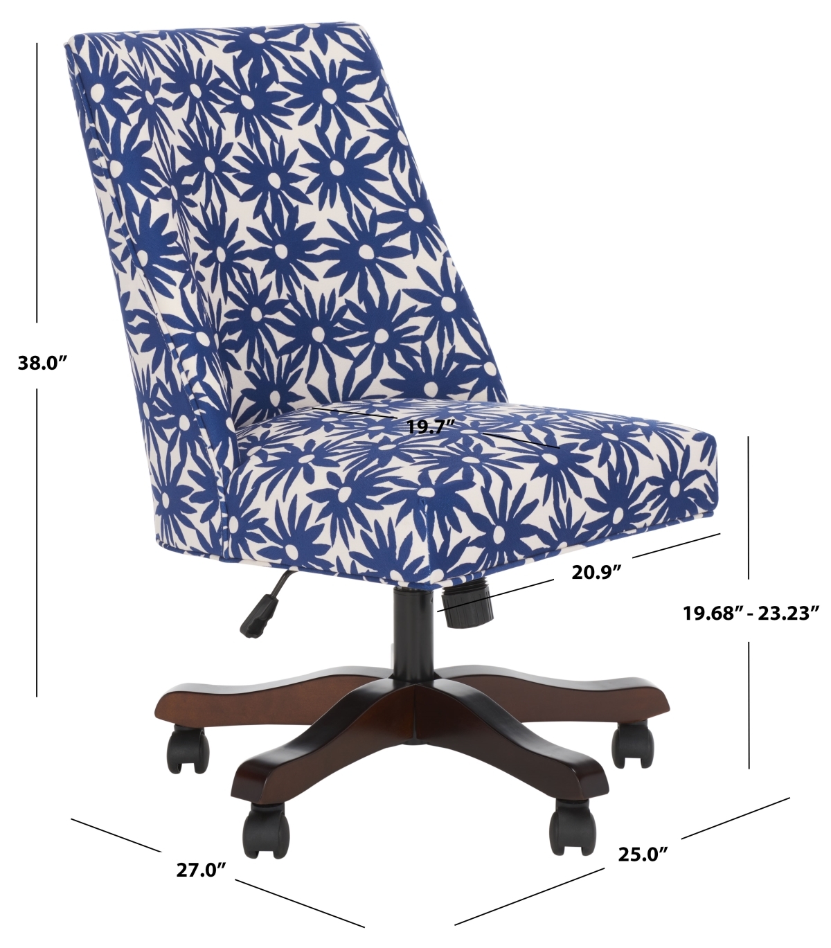 Scarlet Desk Chair - Navy / Flower - Safavieh - Image 8