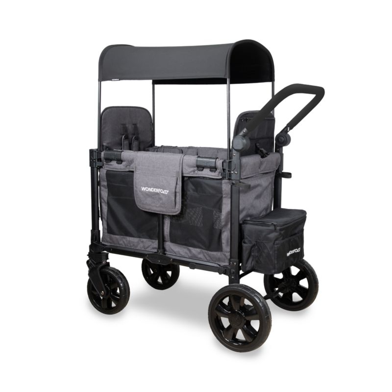 Wonderfold W2 Elite Pro Charcoal Grey Double Kids Stroller Wagon - Image 4