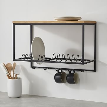 Streamline Dish Rack Shelf, Metal, Dark Bronze/White Oak - Image 1