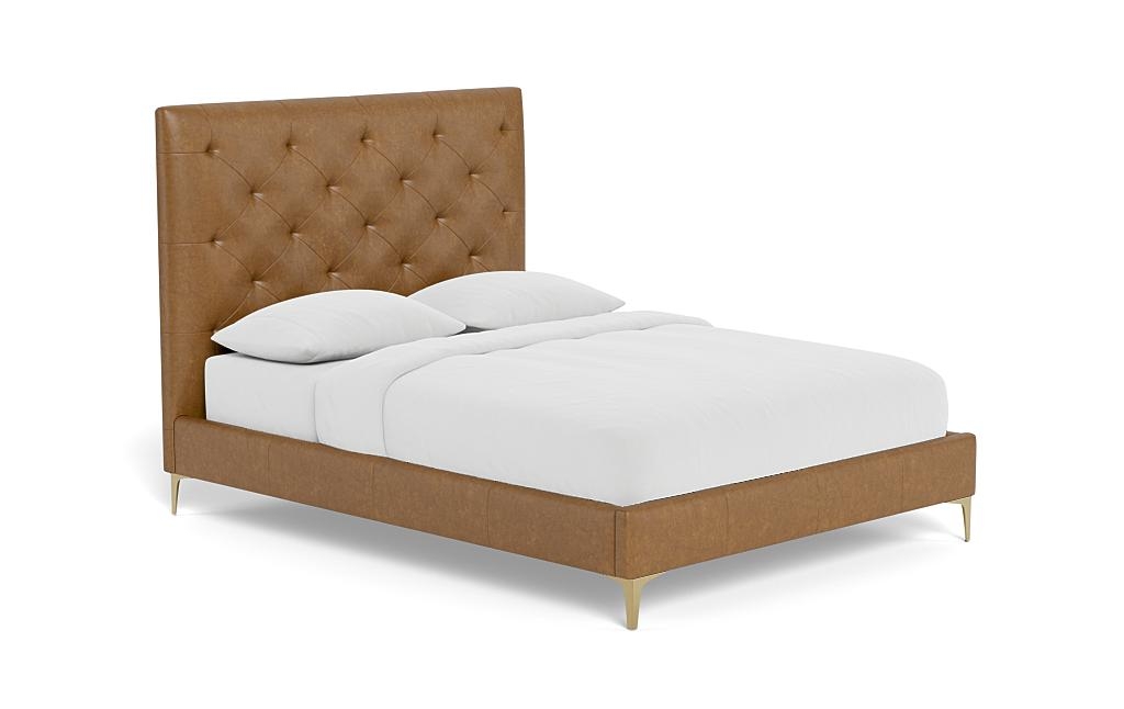 Lowen Leather Upholstered Bed with Tufting Option - Image 1