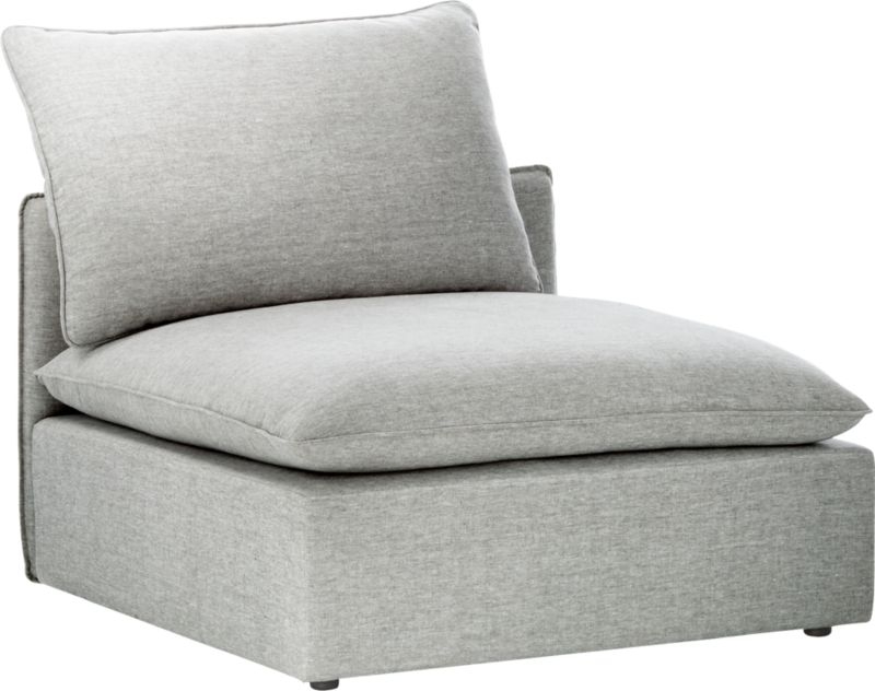Lumin Grey Linen Armless Chair - Image 3