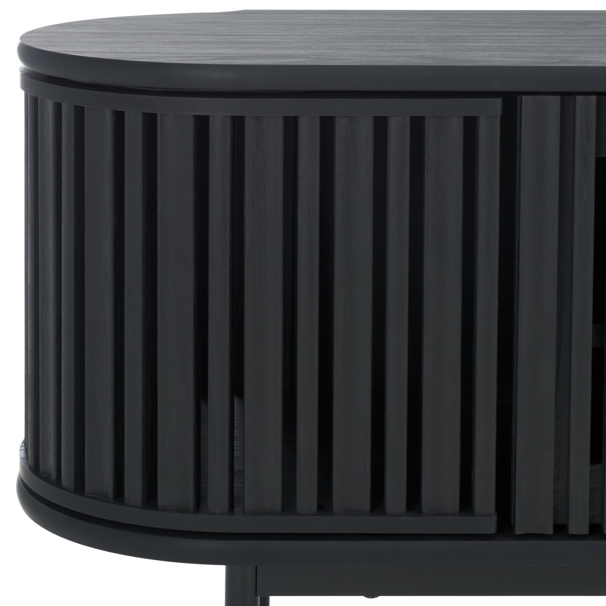 Enid 4 Door Media Stand - Black - Safavieh - Image 2