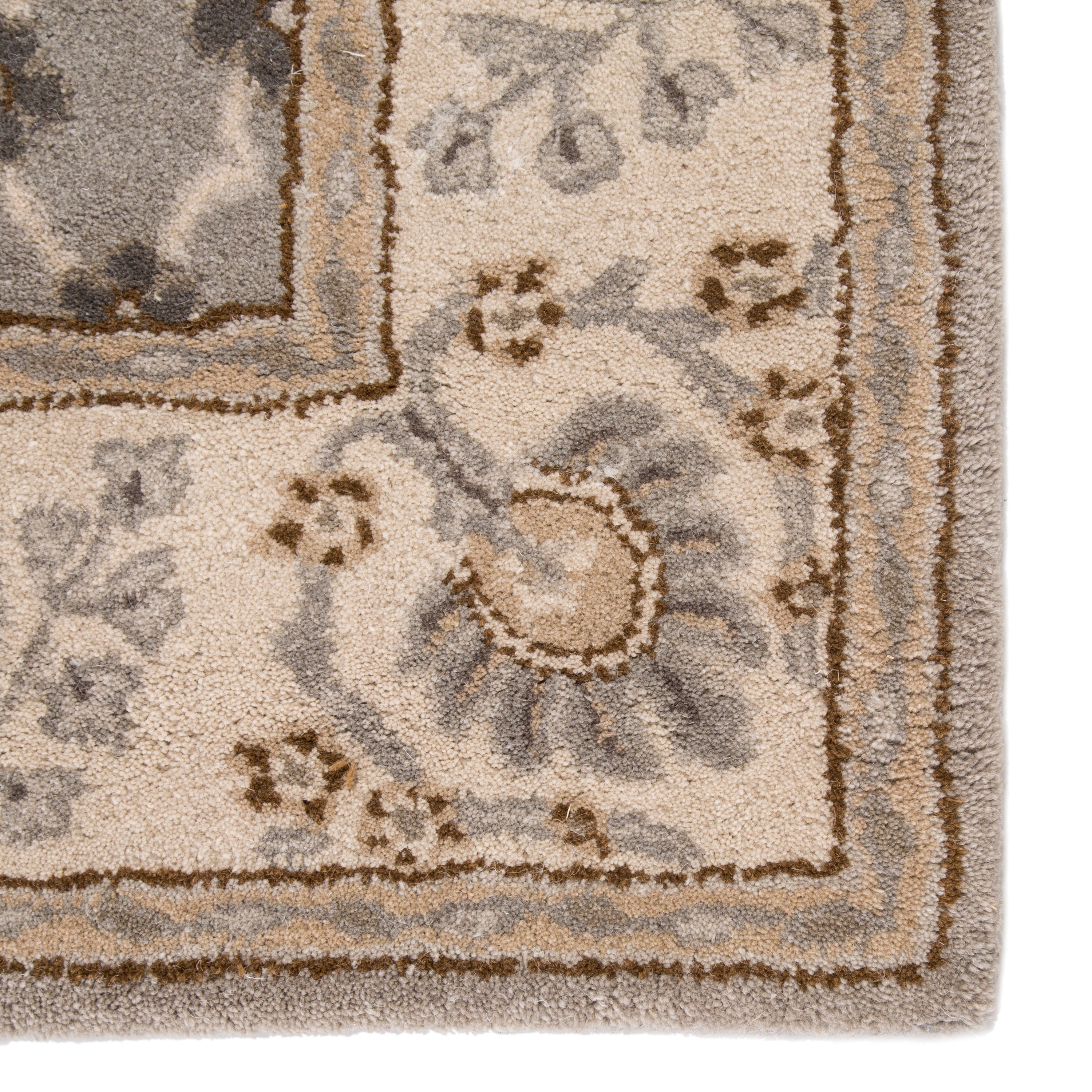 Chambery Handmade Floral Gray/ Beige Area Rug (8' X 10') - Image 3