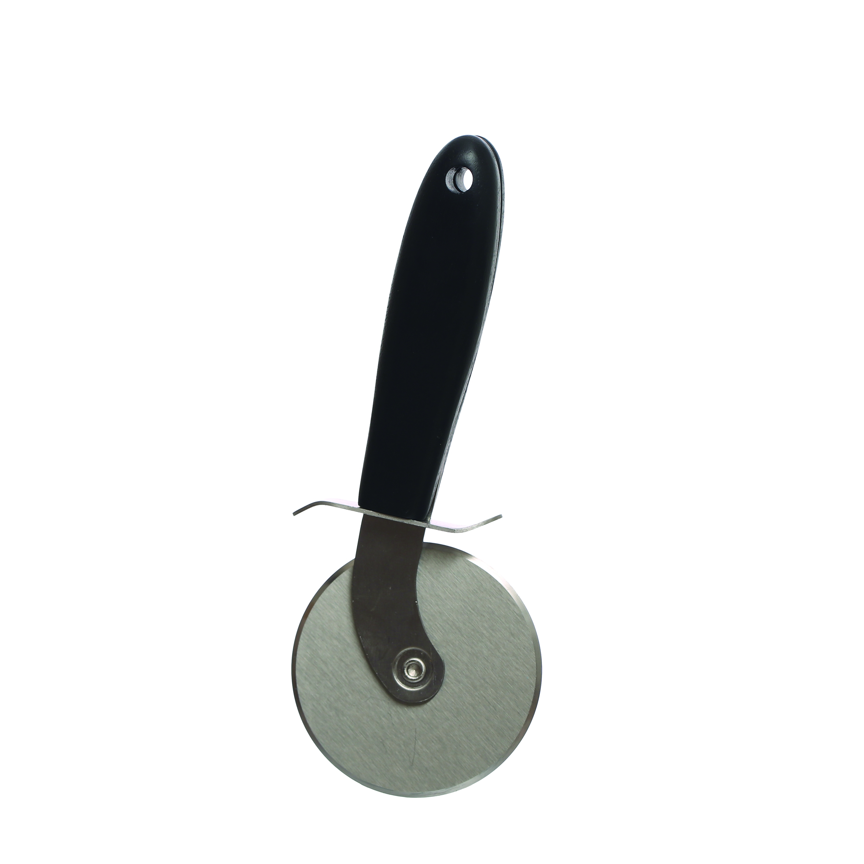 8 Inches Stainless Steel Pizza Cutter with Walnut Handle, Black - Image 0