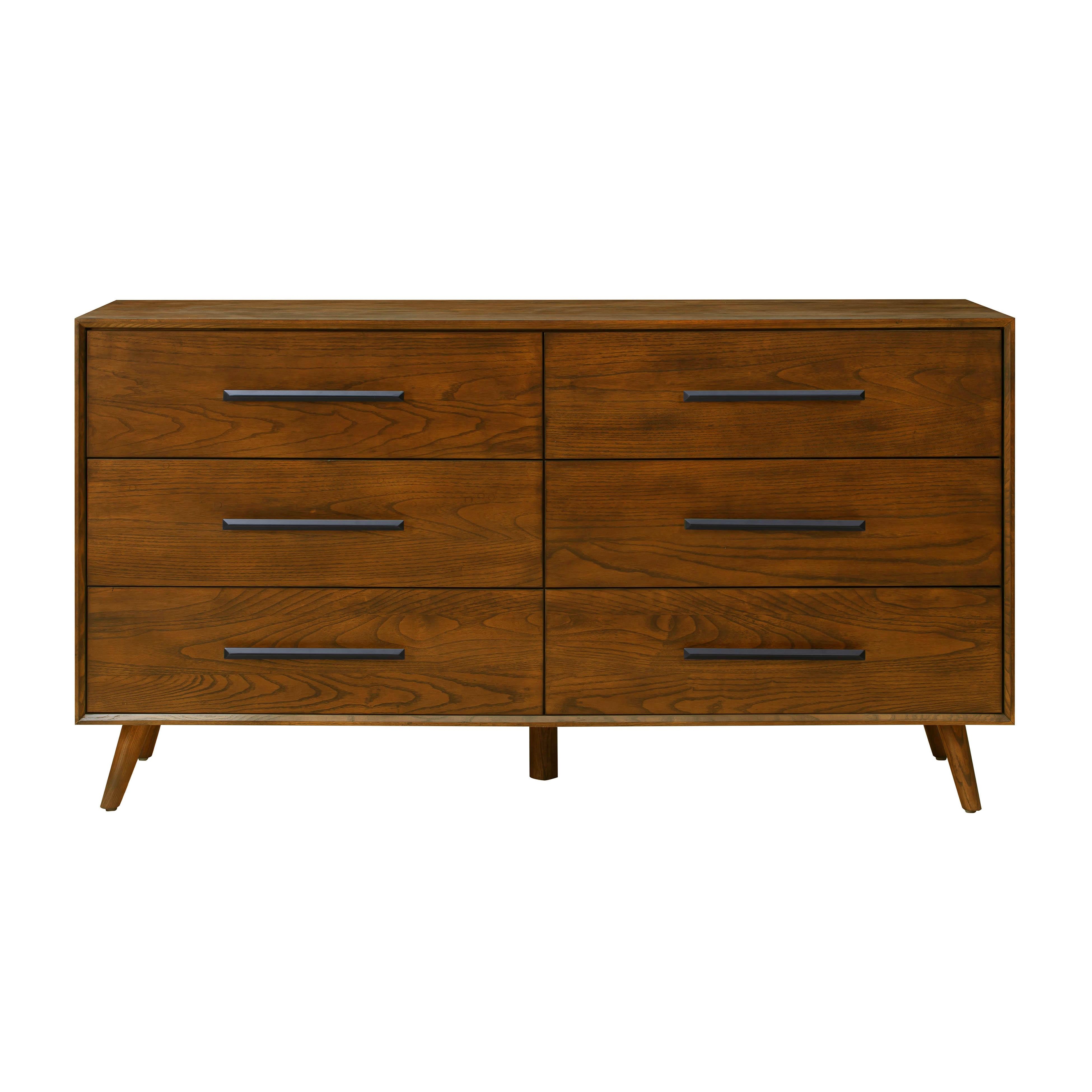 Emery Pecan 6 Drawer Dresser - Image 0