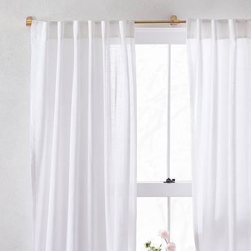 Sheer Crosshatch Curtain, White, 48"x84", Set of 2 - Image 3