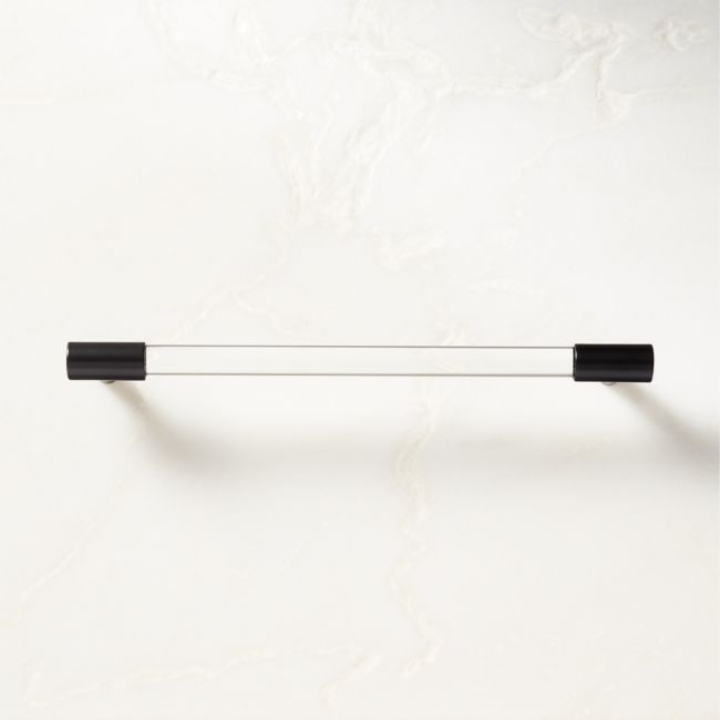 Flynn Crystal and Black Cabinet Handle 8" - Image 0