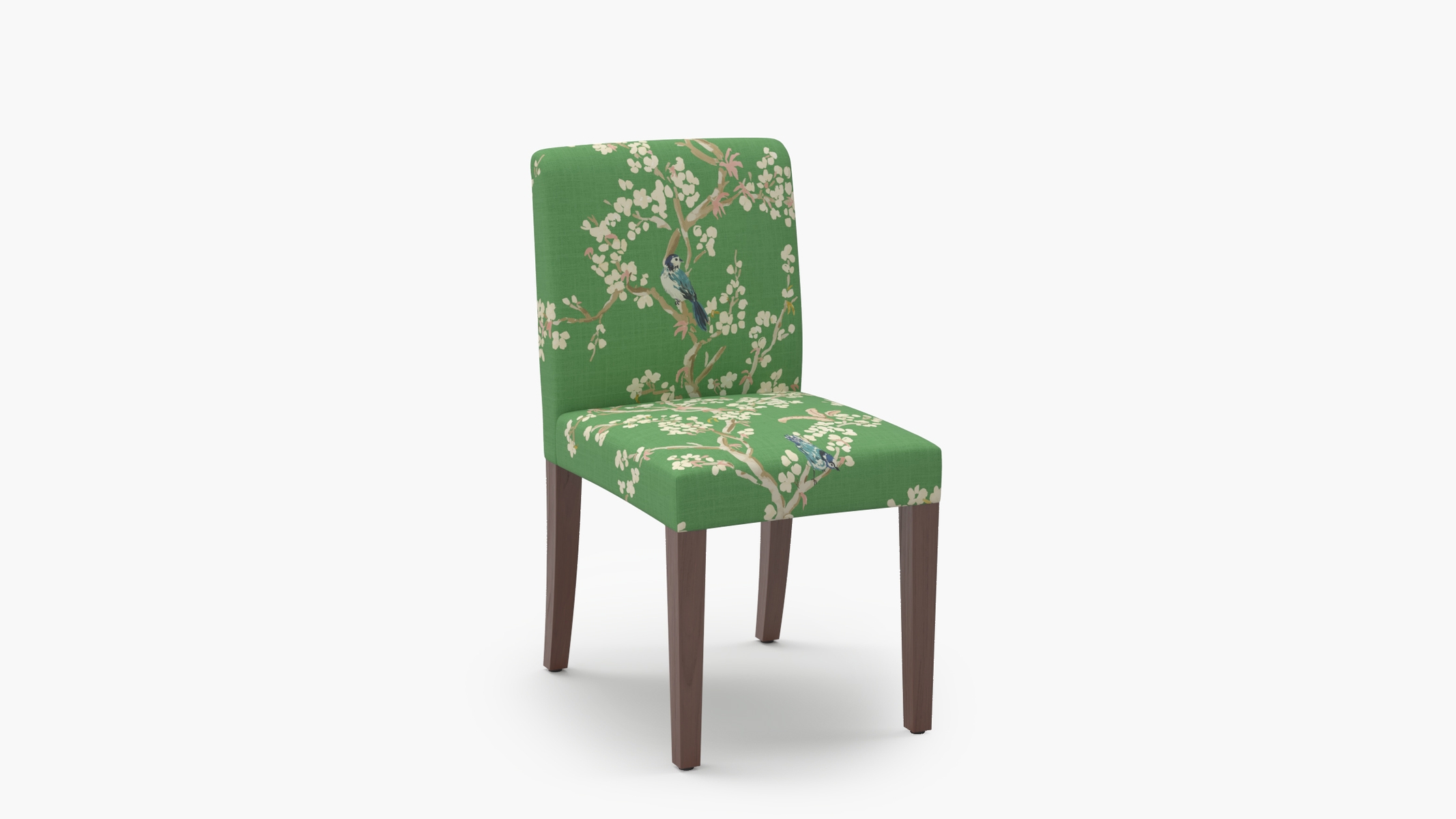 Signature Dining Chair, Jade Cherry Blossom, Walnut Square Tapered Leg - Image 1