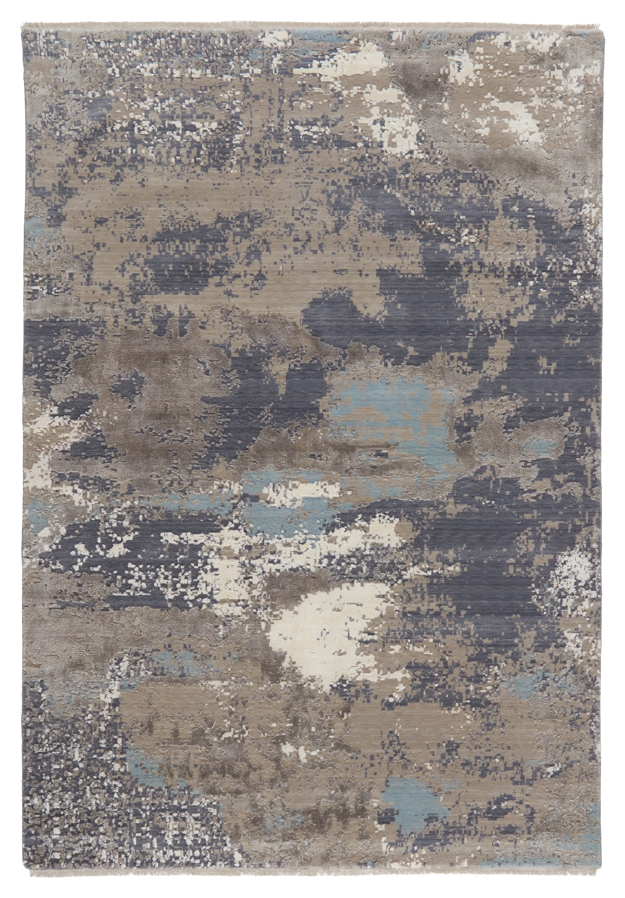 Adriatic Abstract Gray/ Light Blue Area Rug (5'3"X7'6") - Image 0