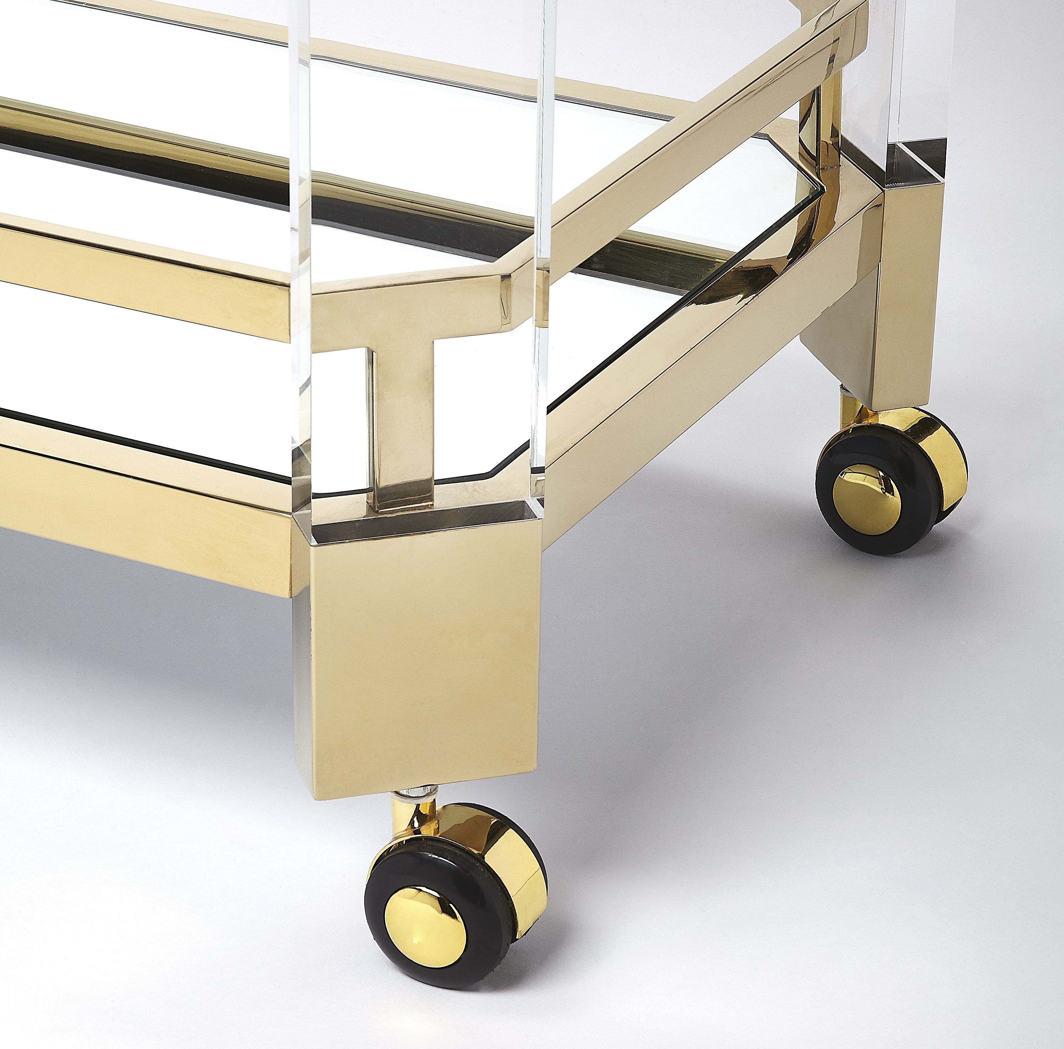 Charlevoix Polished Gold Serving Cart - Image 3