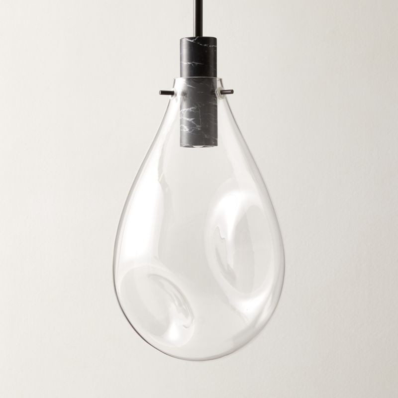 Calandra Glass And Black Marble Pendant Light Small - Image 4