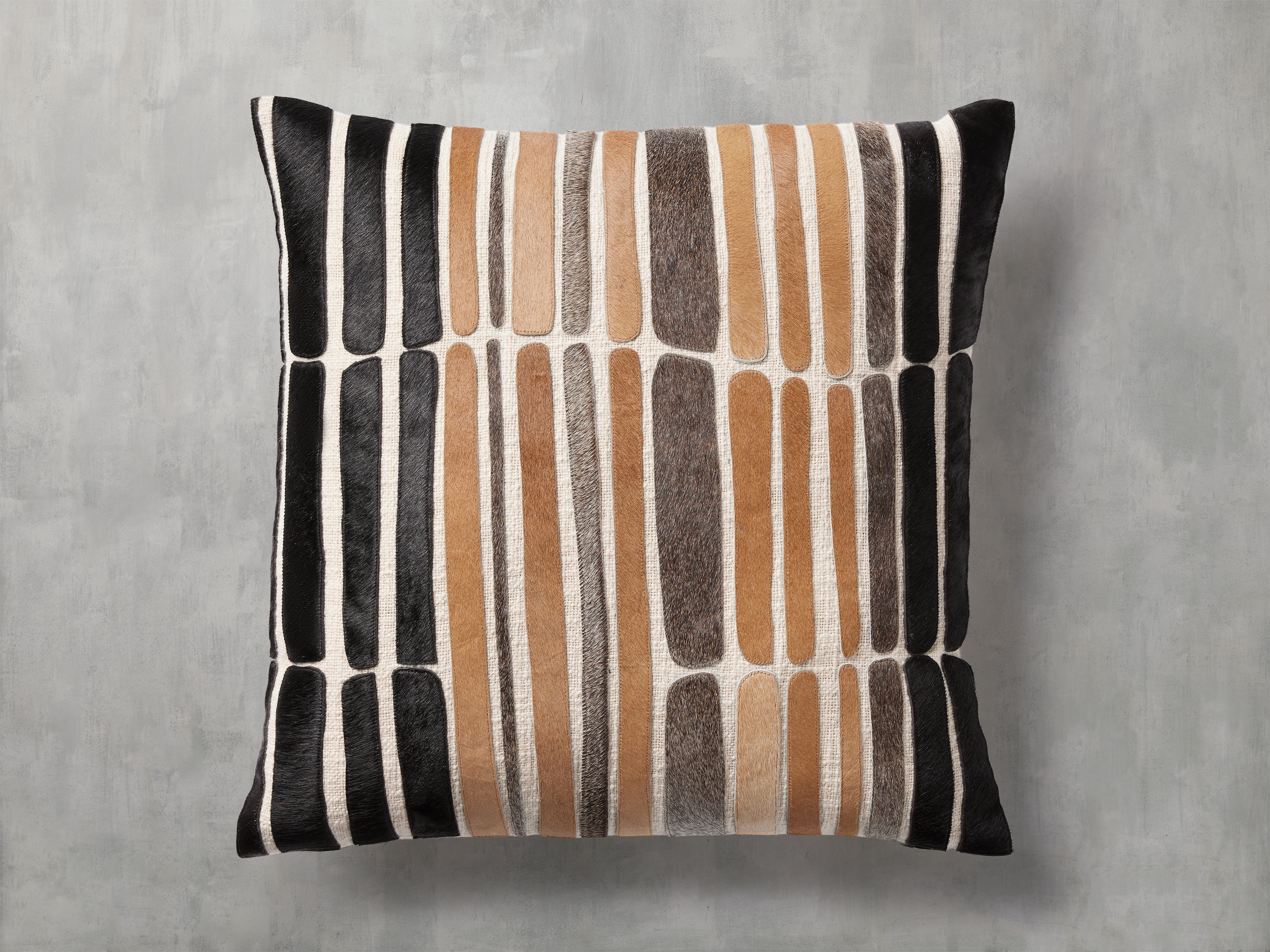 Pieced Pillow Cover Hide in Black - Image 0