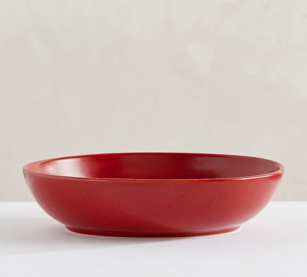 Mason Stoneware Oval Serving Bowl, Large (10.5" W x 13.5" L) - Red - Image 0